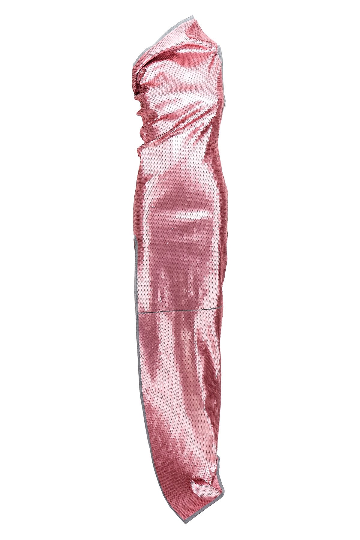 Rick Owens One-shoulder Draped Sequined Denim Gown