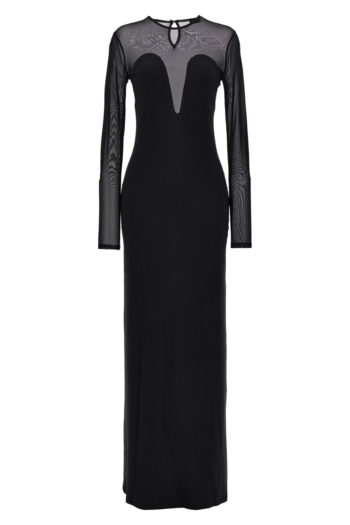 Atlein Long Dress Slit Mesh Panel