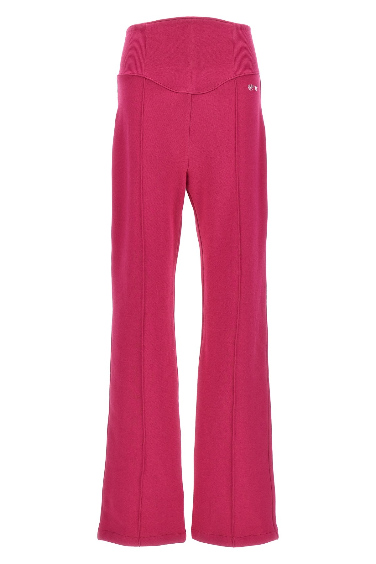 Chiara Ferragni Brand Logo Embroidery Joggers Pants Fuchsia