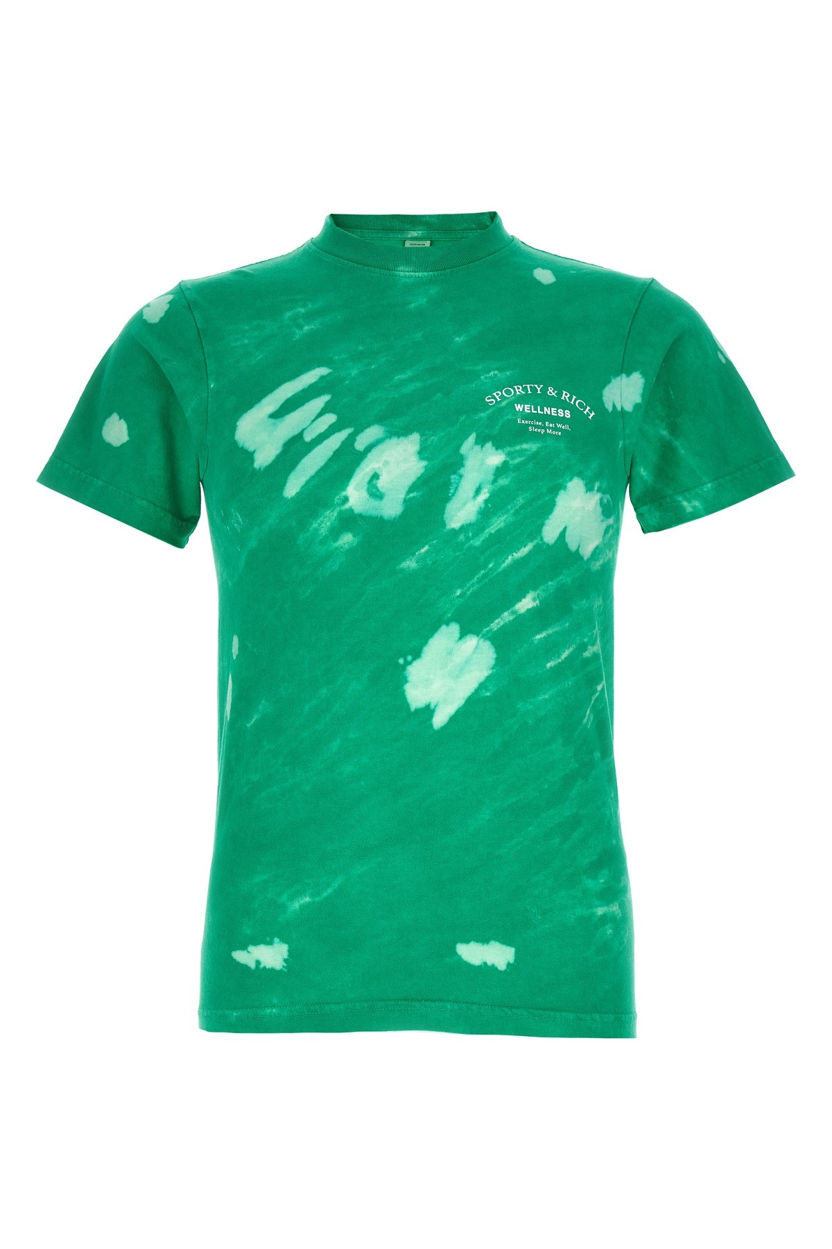 Sporty And Rich Logo-print Abstract-print T-shirt In Green