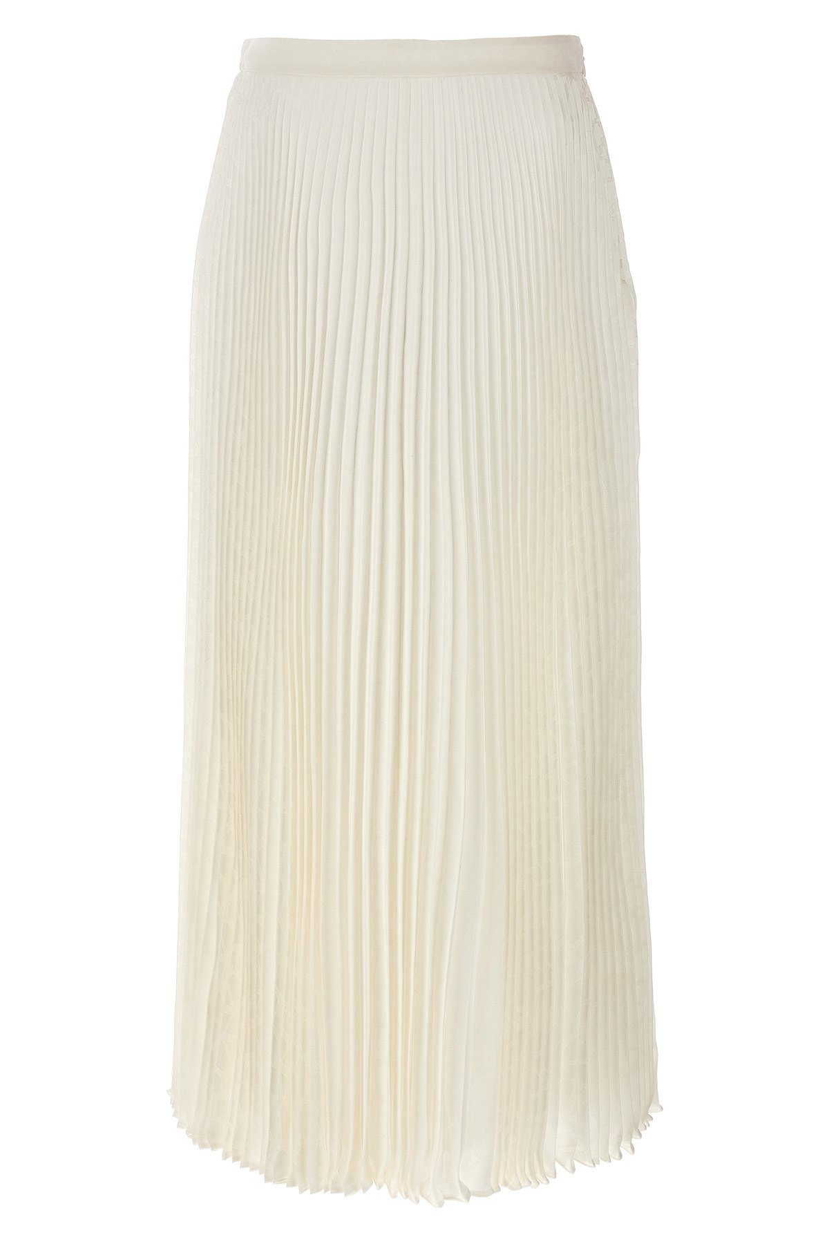 Valentino Iconographe Jacquard Pleated Midi Skirt In Neutral