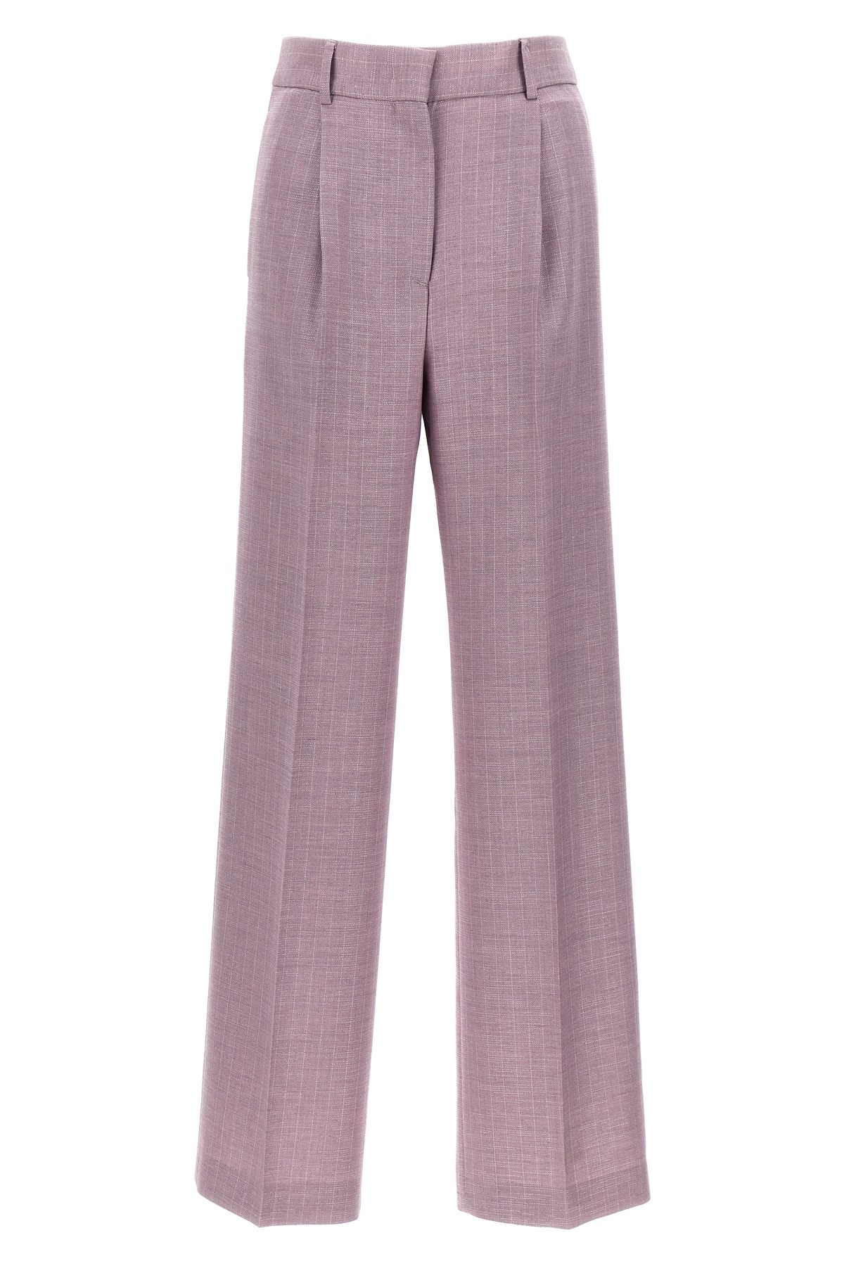 Msgm Lurex Pinstriped Wide Leg Trousers With Pleated Front