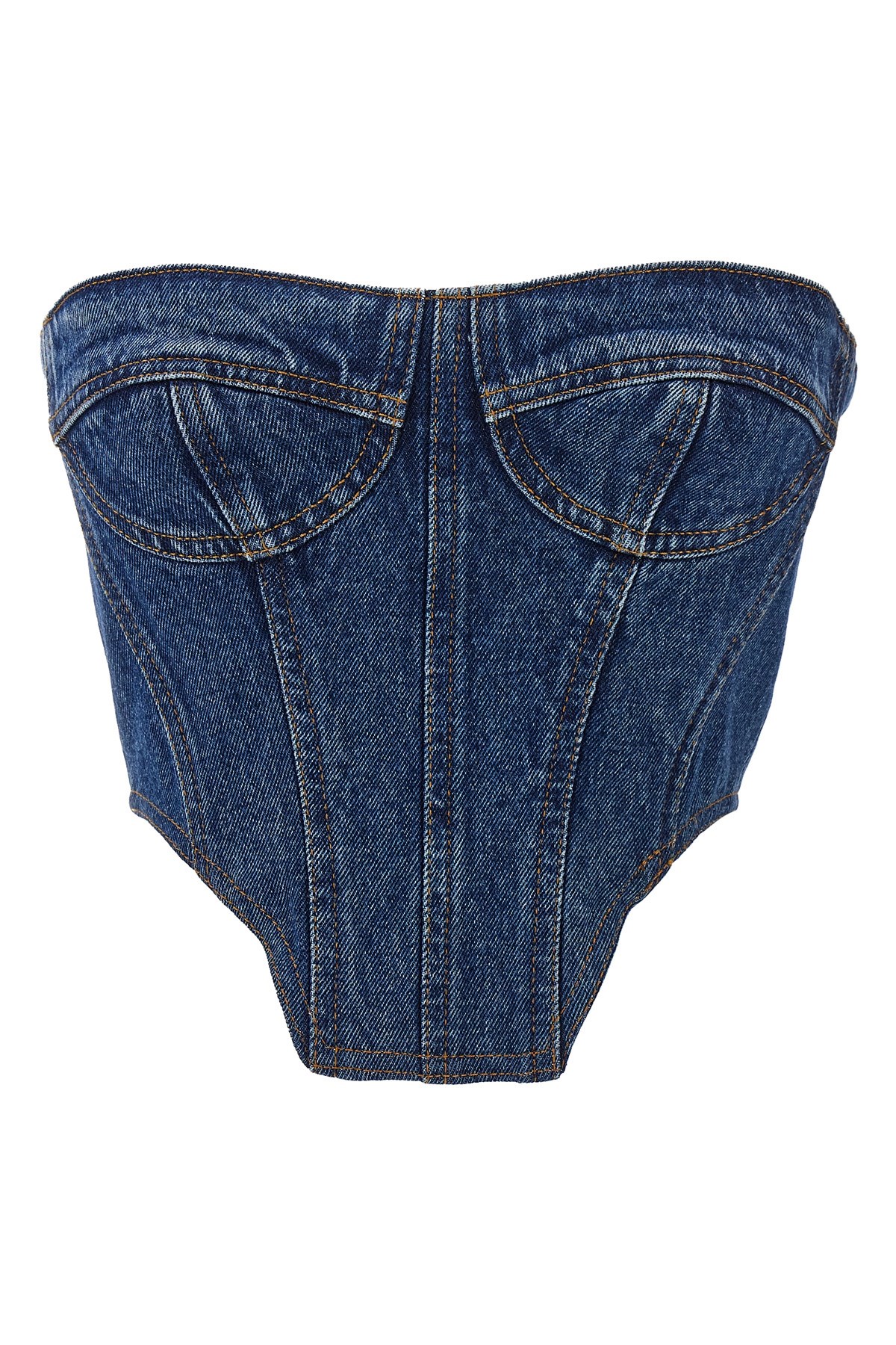 Shop David Koma Denim Bustier Top