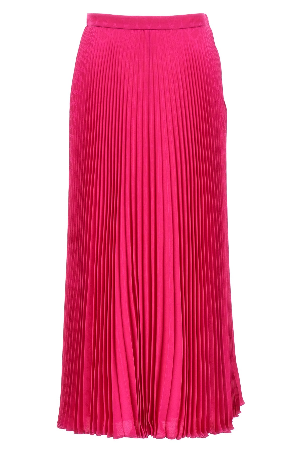 Valentino Garavani Toile Iconographe Pleated Silk Skirt In Red