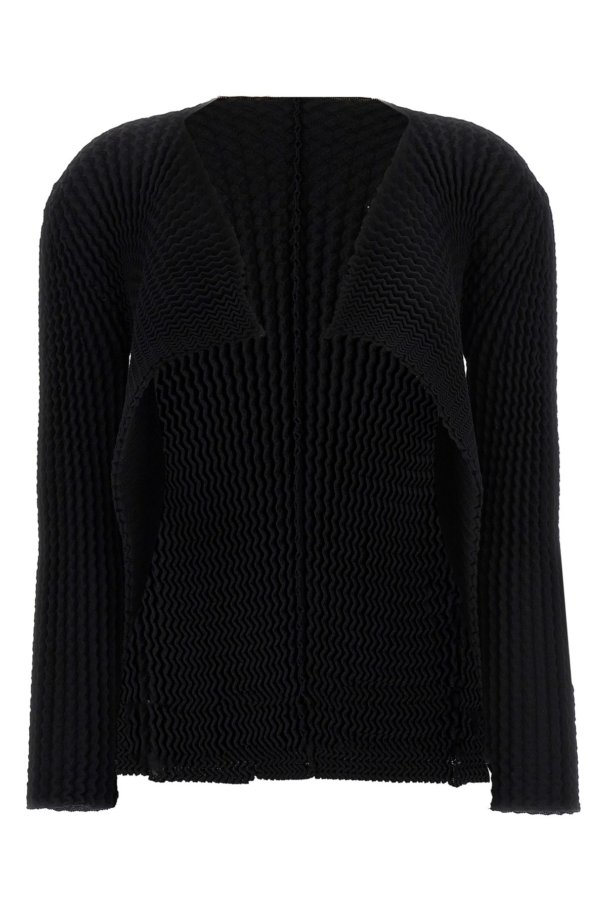 Issey Miyake Ribbed-detailing Open-front Jacket