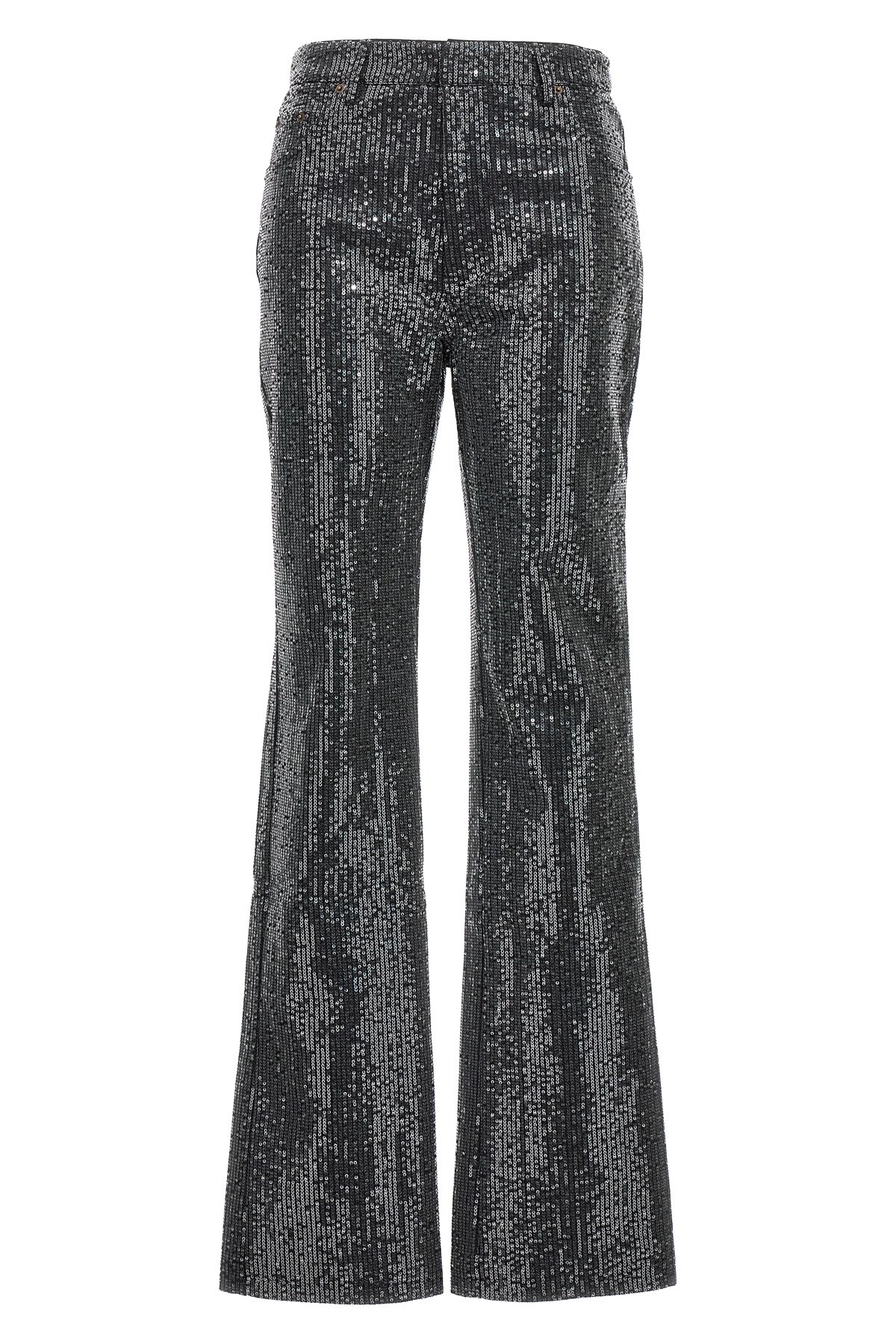 Rotate Birger Christensen Flared Sequin Embellished Jeans With Belt Loops
