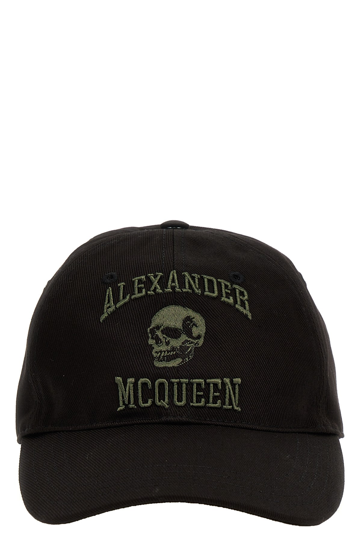 Alexander Mcqueen Cotton Twill Cap With Embroidery