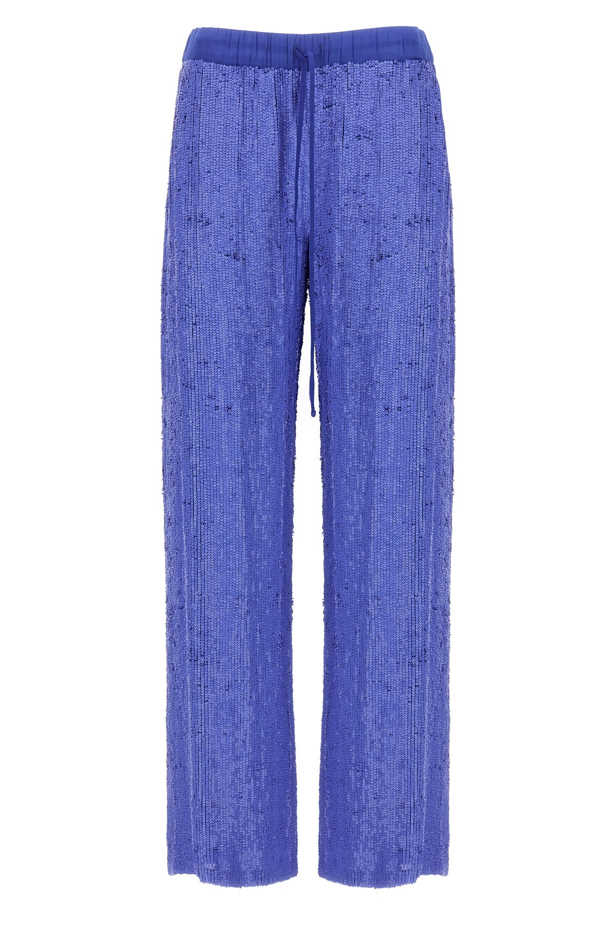 P.a.r.o.s.h . Wide-leg Trousers With Shimmering Sequin Detailing In Blue