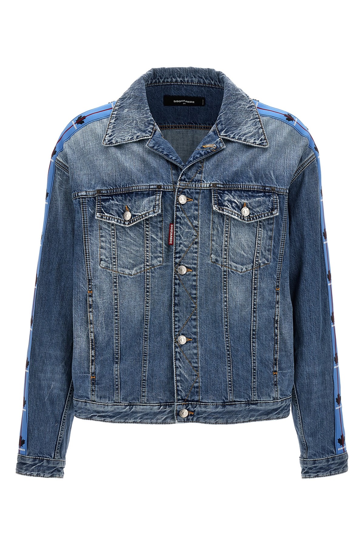 Dsquared2 Paint Splatter Printed Distressed Denim Jacket