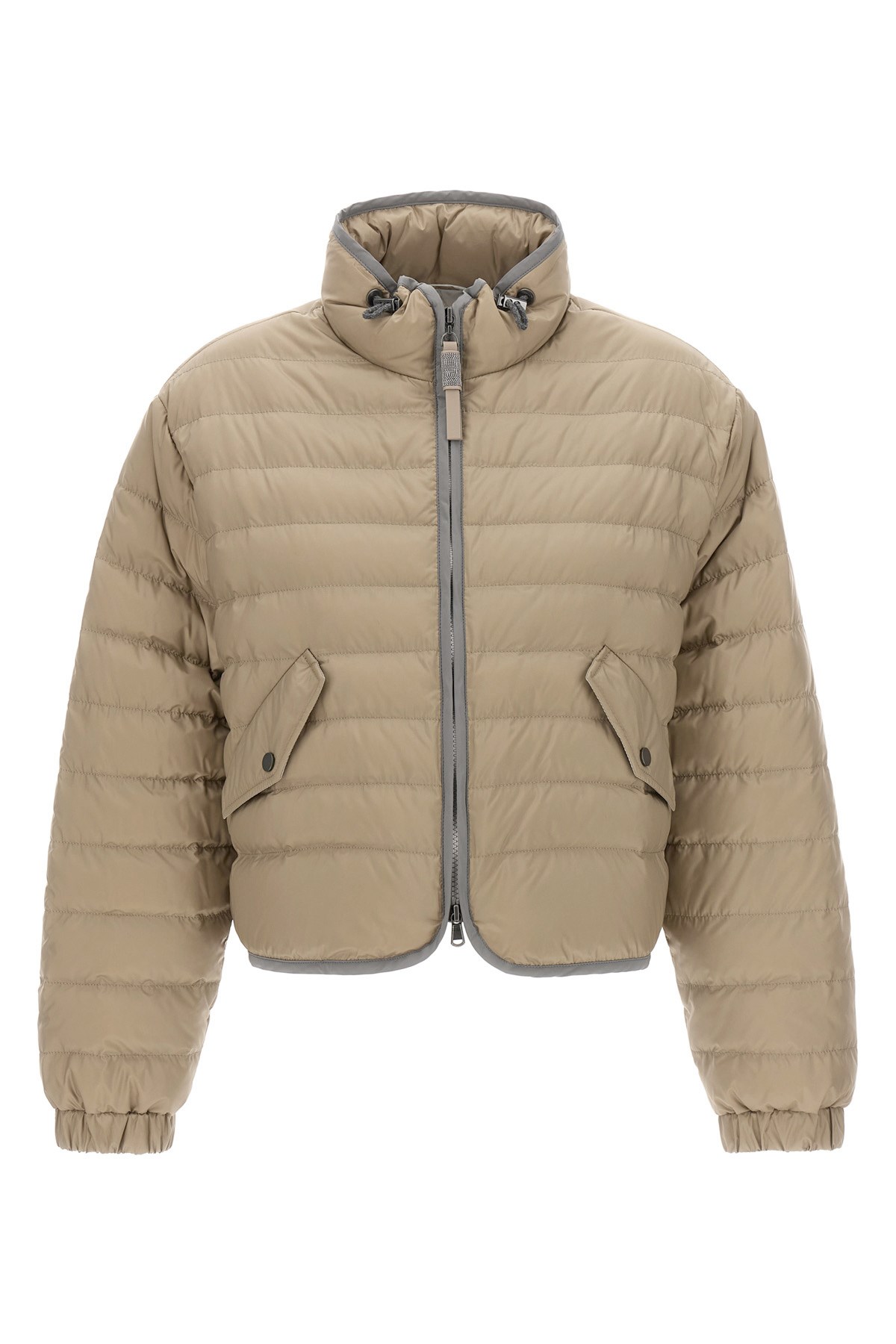 Brunello Cucinelli Monile Down Jacket In Sand