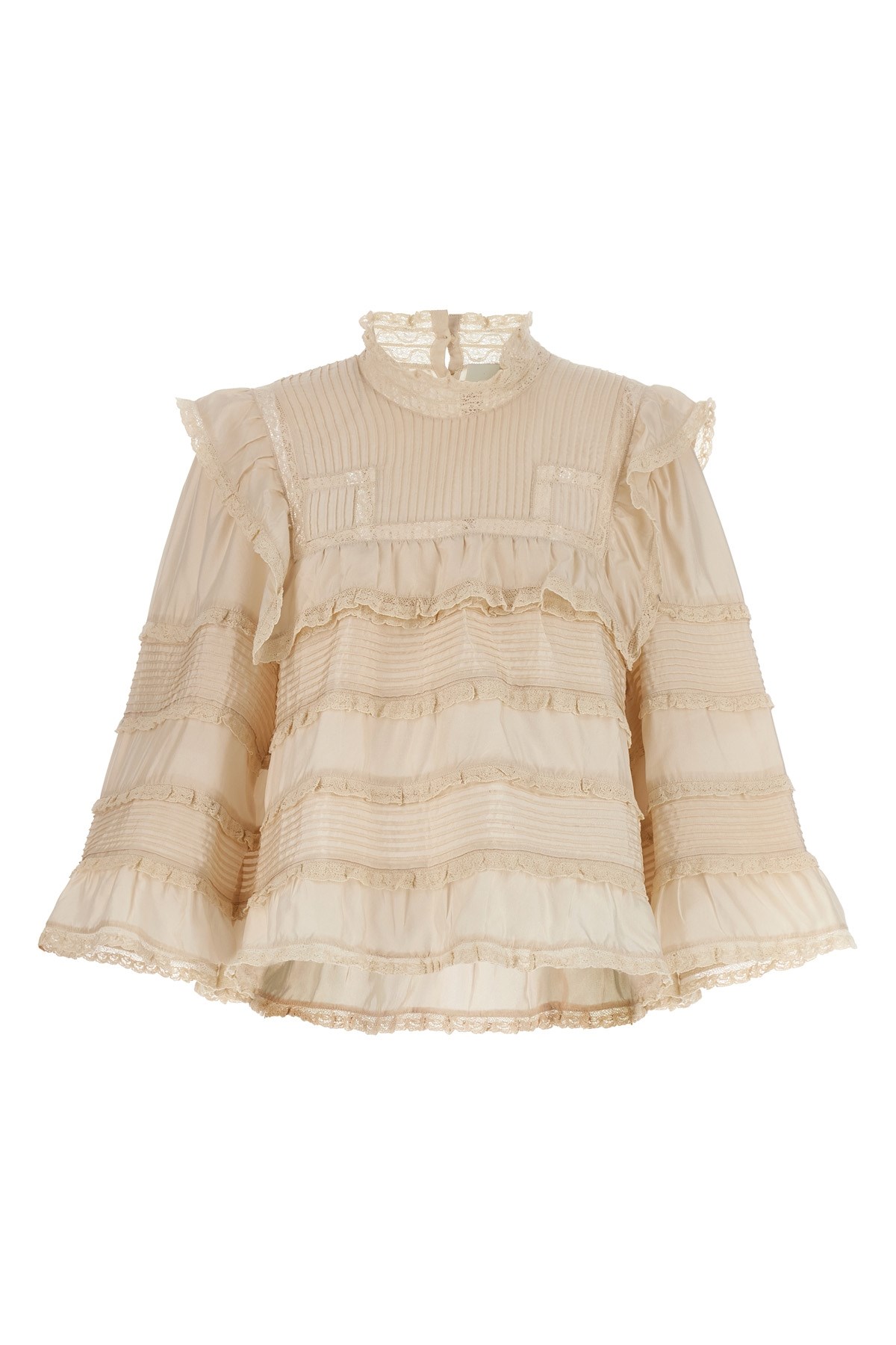 Isabel Marant Zalmara Topwear In Beige Silk