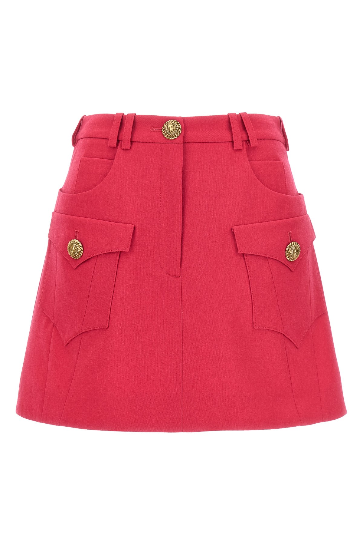 Balmain High-waisted Mini Skirt Logo Buttons