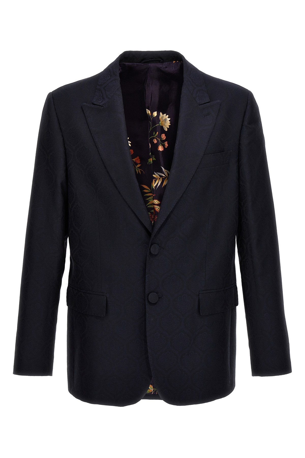 Single-Breasted Jacquard Blazer - Size 50 IT
