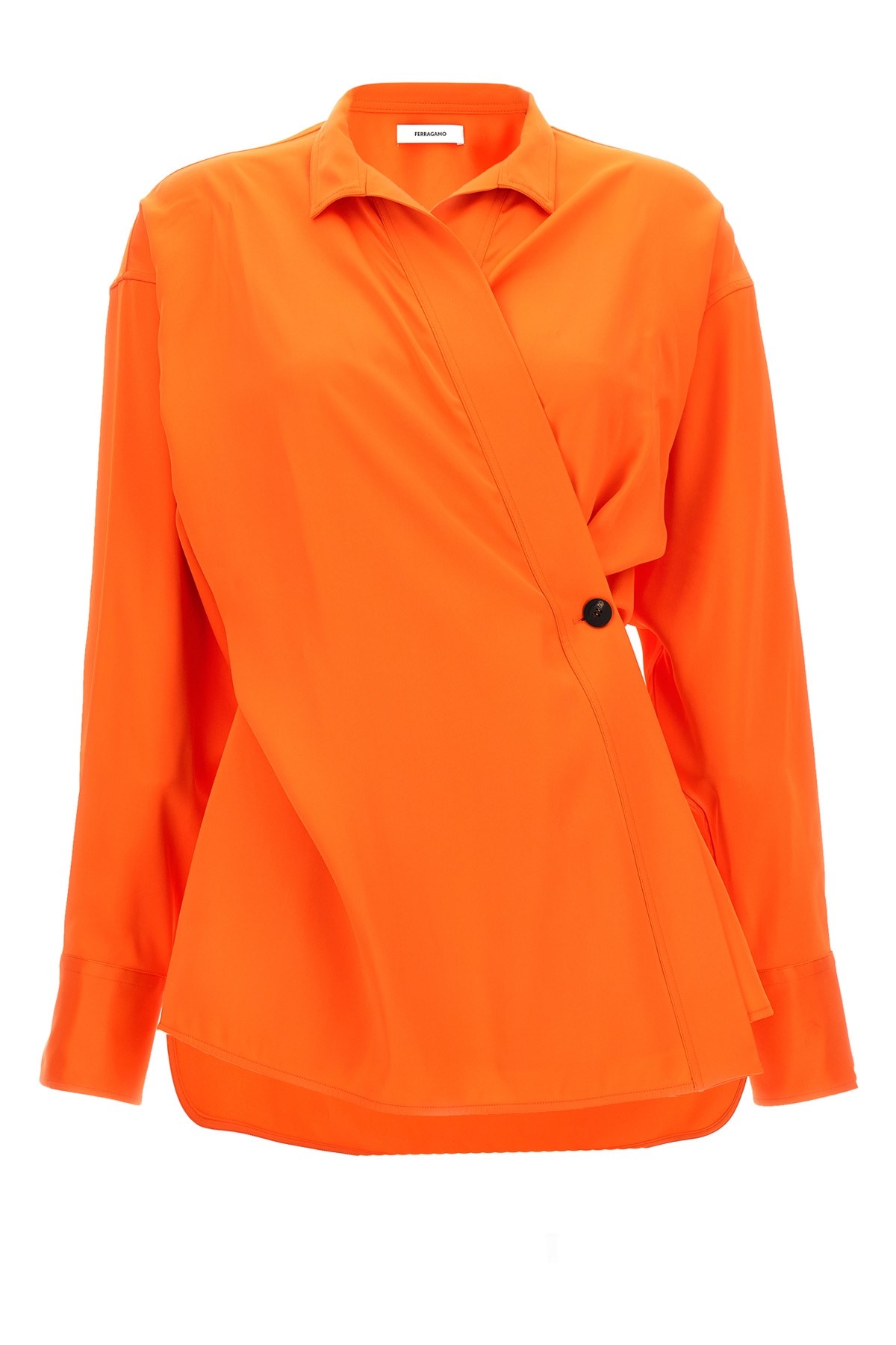 Ferragamo Shirt With Asymmetrical Closure Orange Women