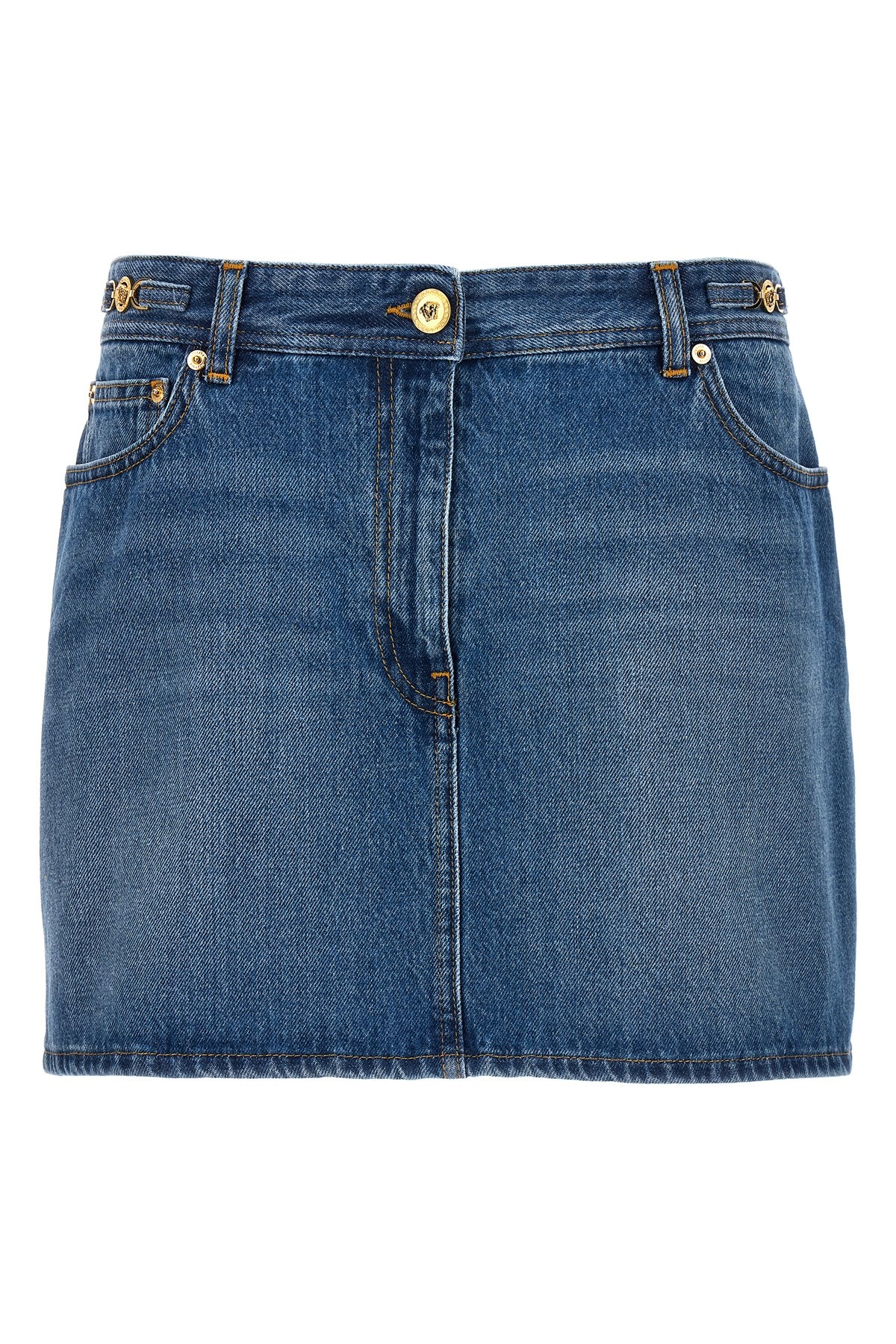 VERSACE VERSACE DENIM MINI SKIRT