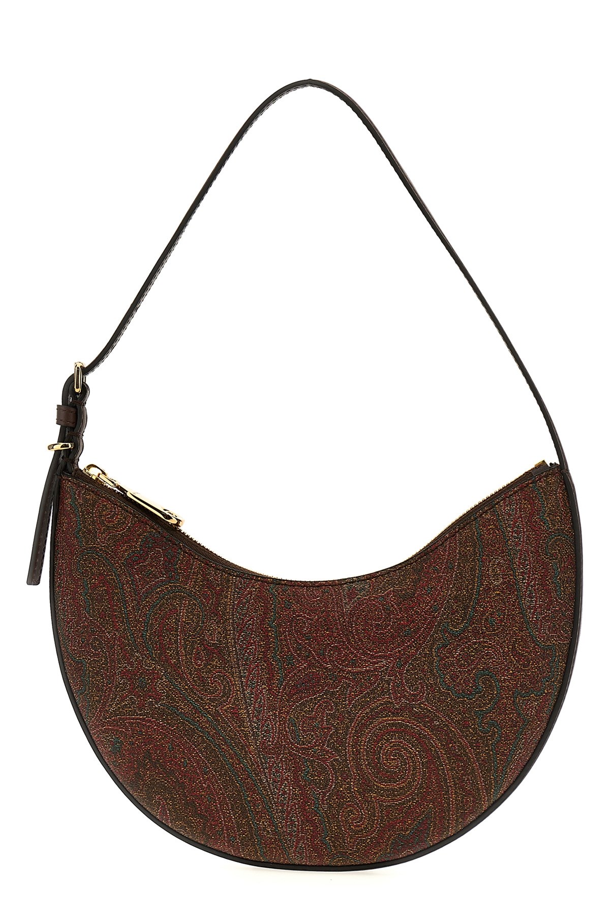 Etro Medium Paisley Leather Shoulder Bag In Brown