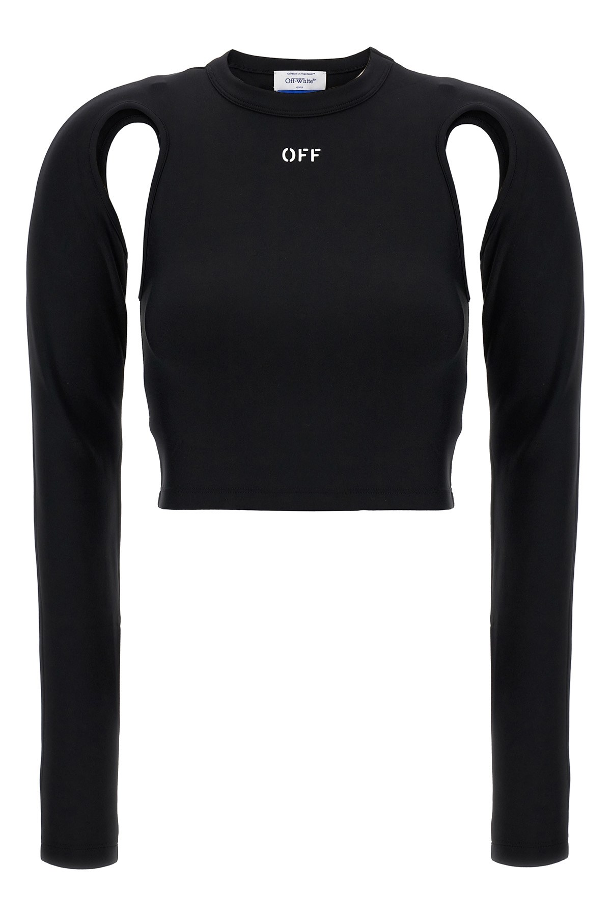 Off-white Cropped Top With Cut-out Shoulder Details