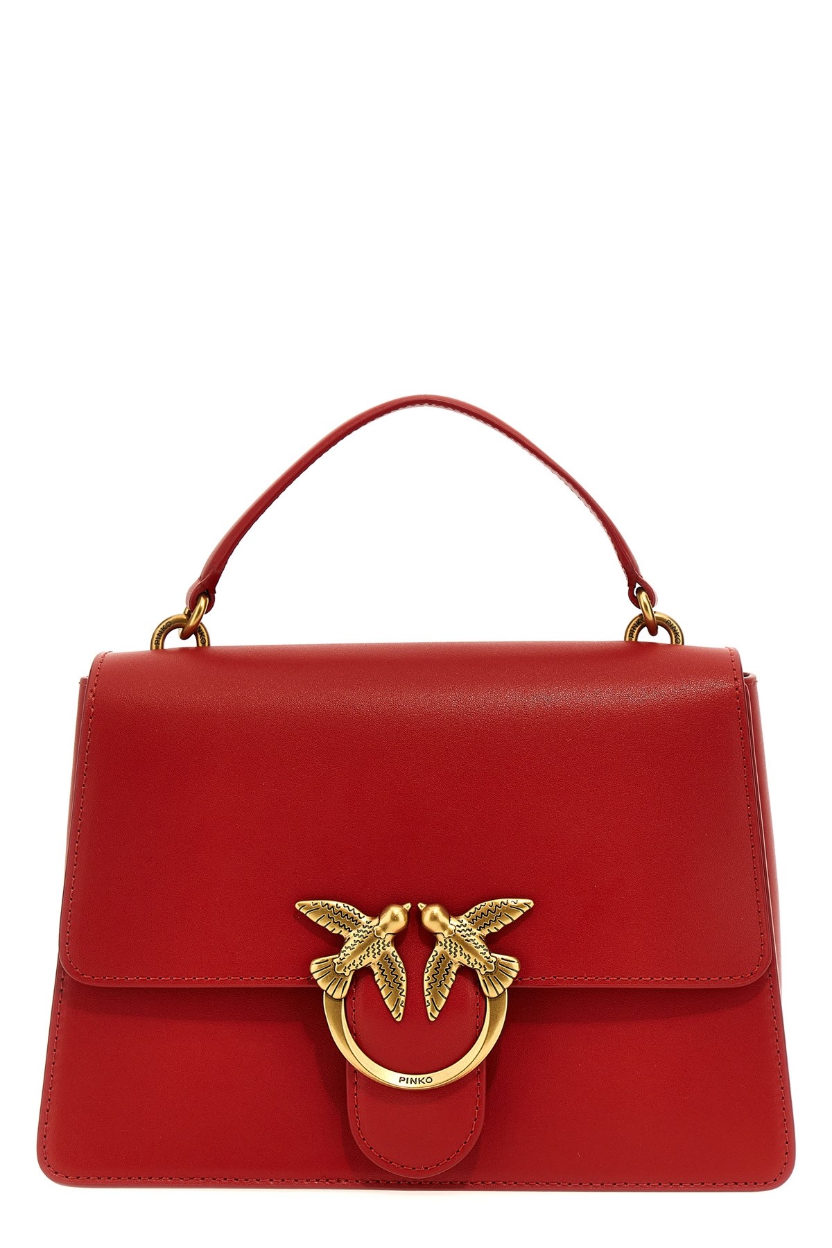 Pinko Love One Top Handle Hand Bags Red