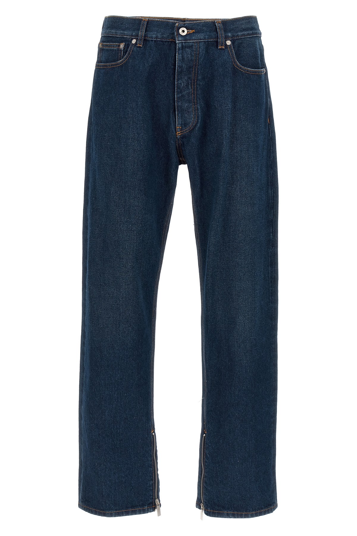 Off-white Arr Tab Zip Det Skate Wide-leg Jeans