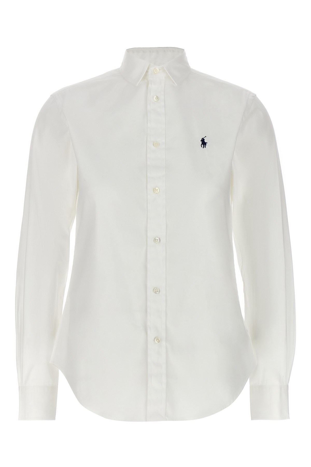 Polo Ralph Lauren Slim-fit Cotton Poplin Shirt With Logo Embroidery In White