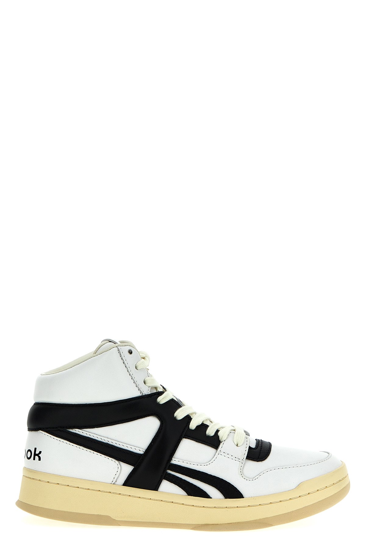 Reebok High-top Sneakers With Contrasting Sole And Perforated Toe Box In White