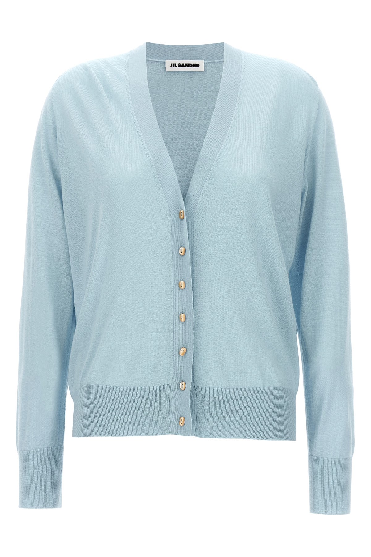 Jil Sander Mixed Cashmere Cardigan Sweaters And Cardigans Light Blue