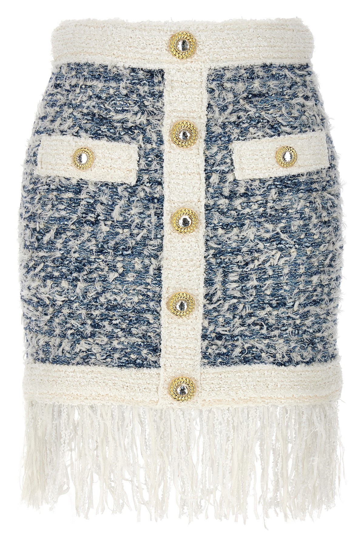 Fringed Tweed Skirt - Size 36 FR