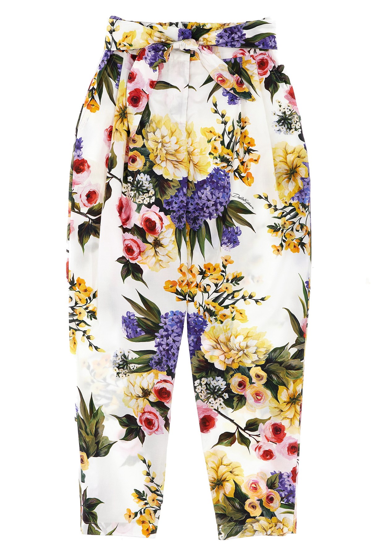Dolce & Gabbana Floral Print Trousers In Multi