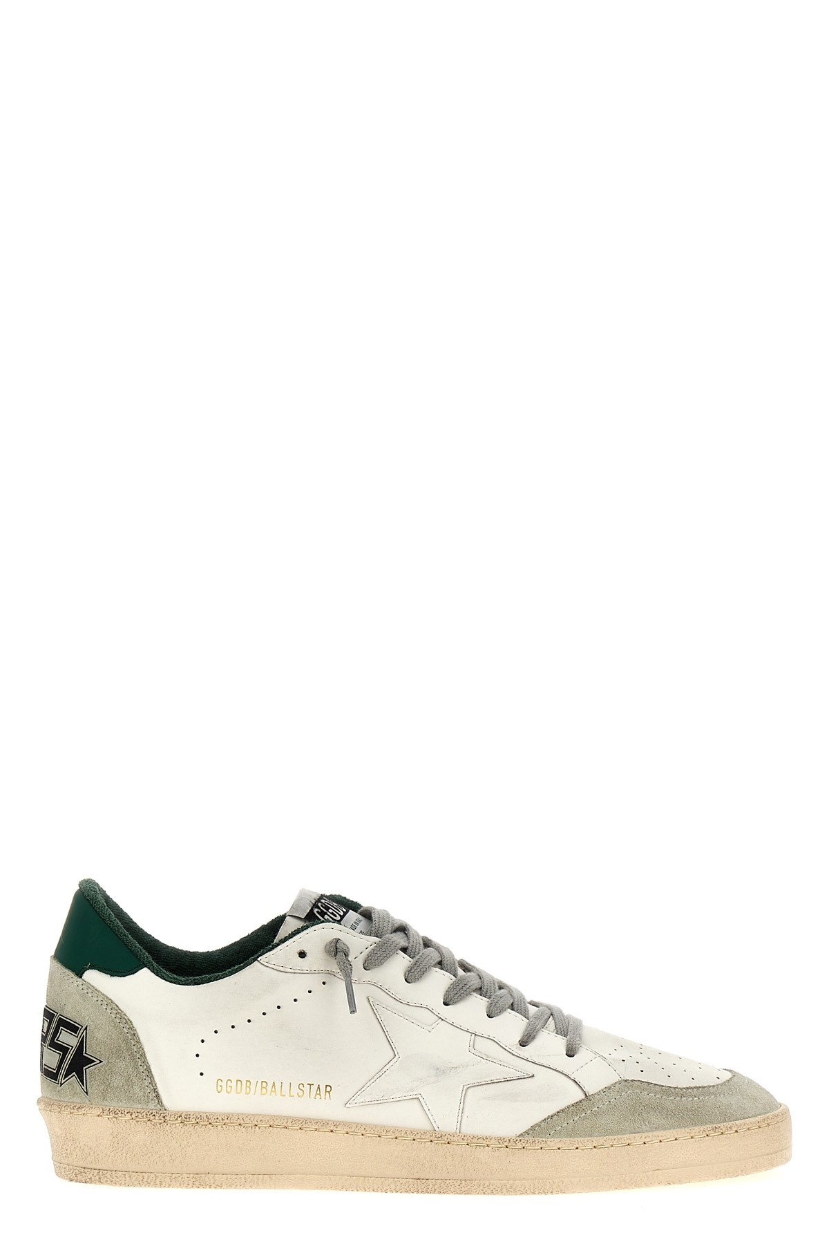 Golden Goose White Cow Leather Vamp Sneakers With Unique Used And Dirty Effect