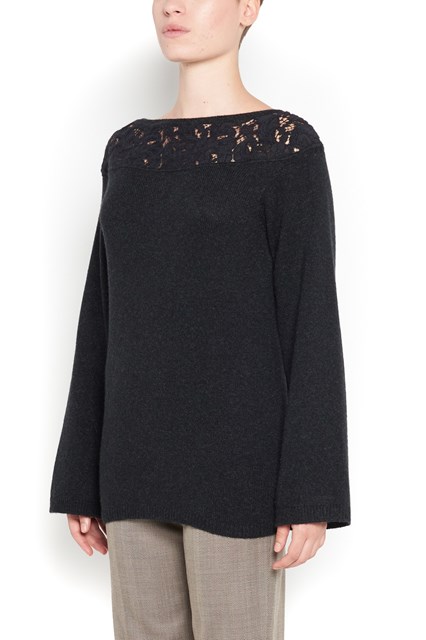 sweater with embroidery crew-neck