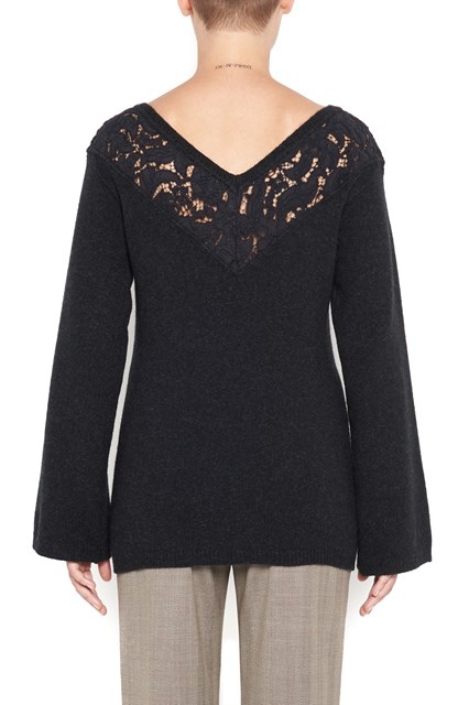 sweater with embroidery crew-neck