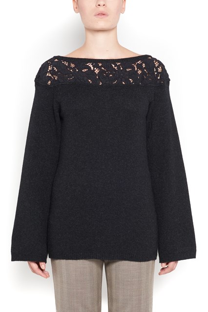 sweater with embroidery crew-neck