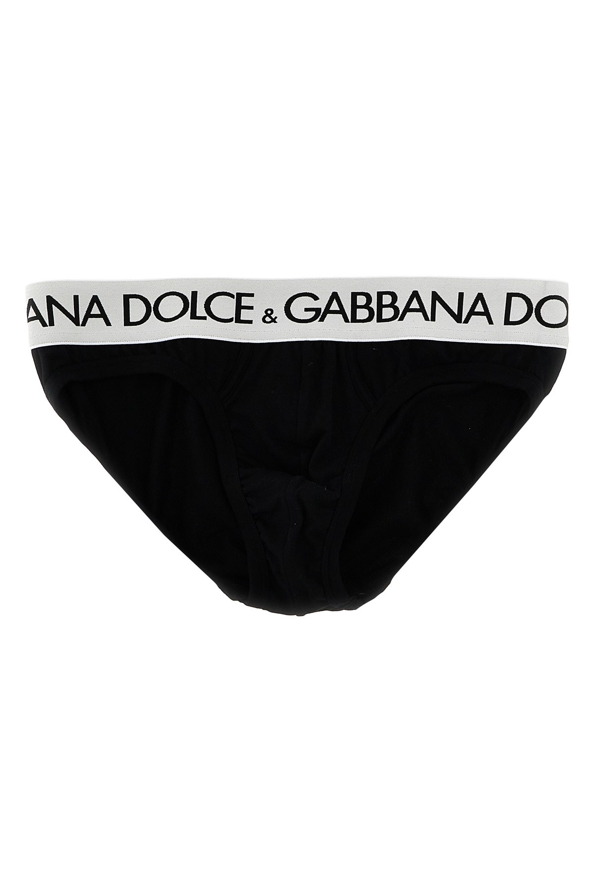 Dolce & Gabbana Black Midi Stretch Cotton Brief