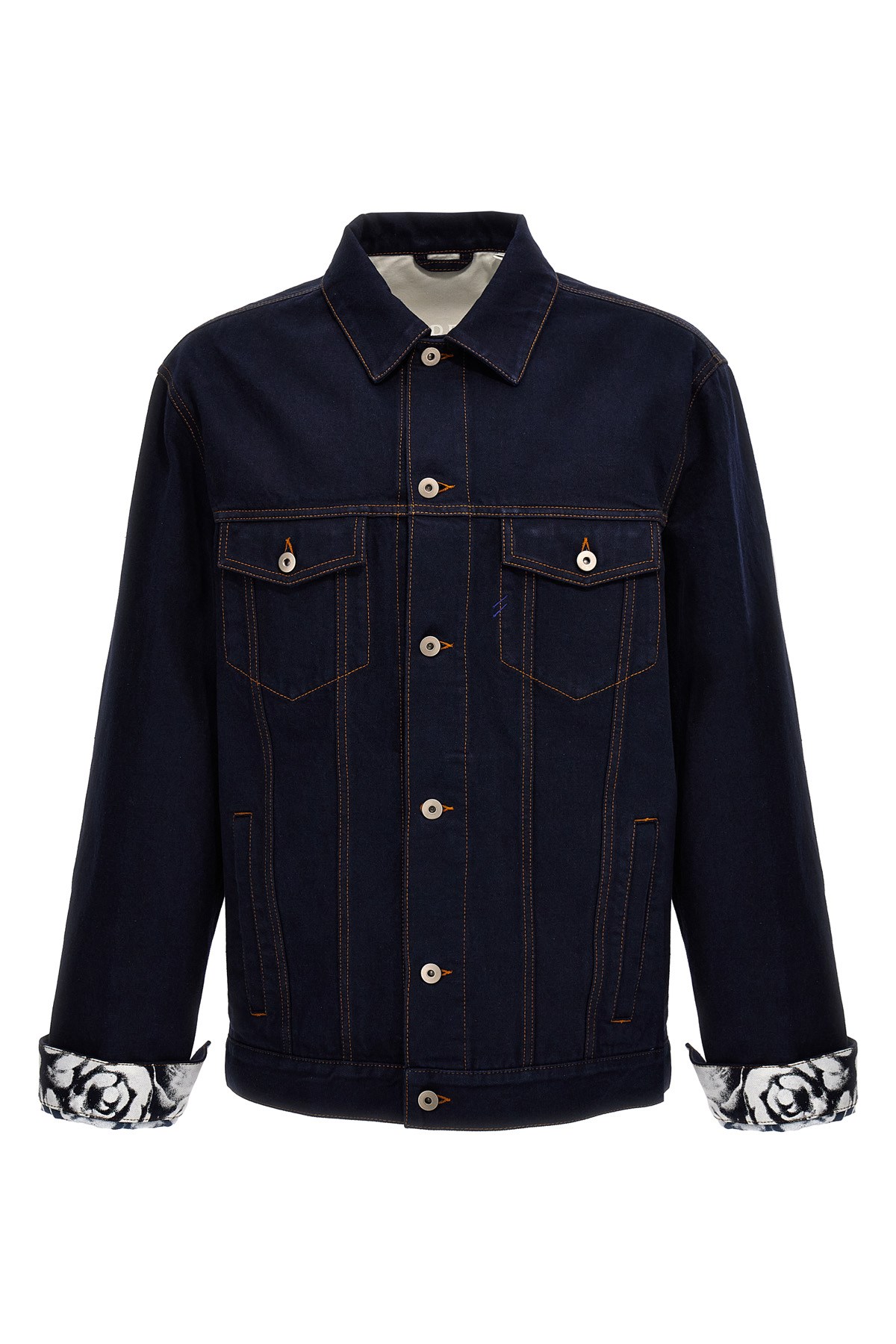 Burberry Denim Jacket With Chest Pockets And Contrast Stitching