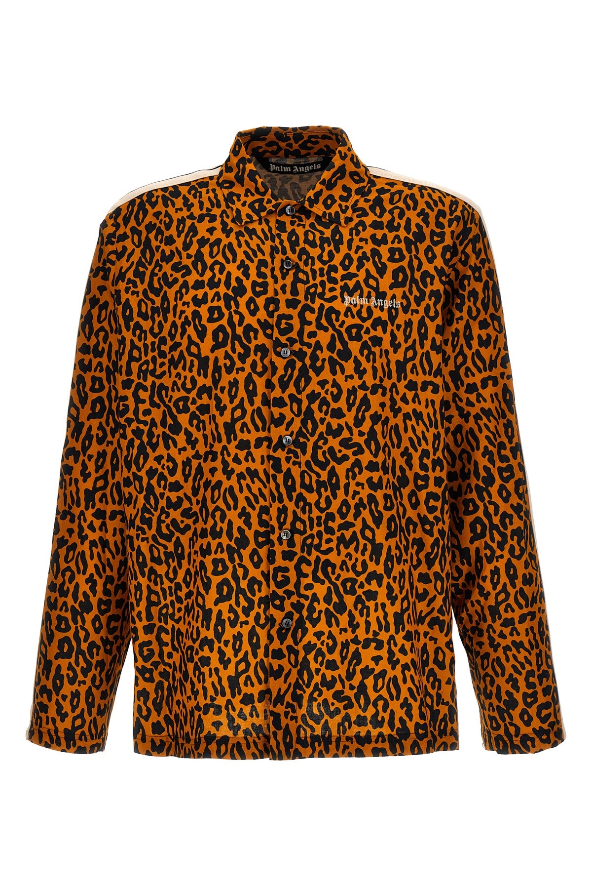 Palm Angels Cheetah Track Shirt And Blouse Multicolor In Brown