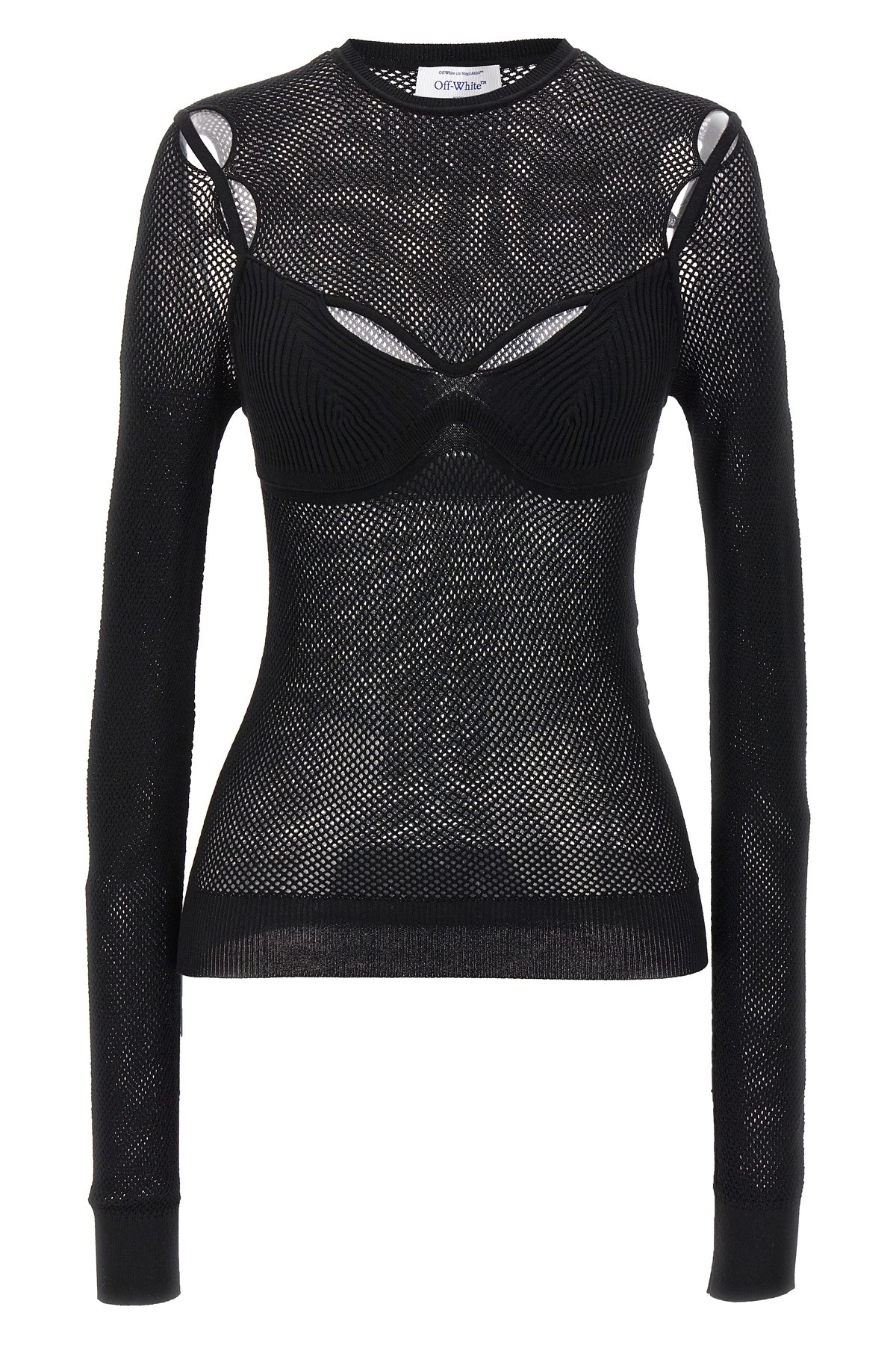 Off-white Net Arrow Bralette Black Viscose Top