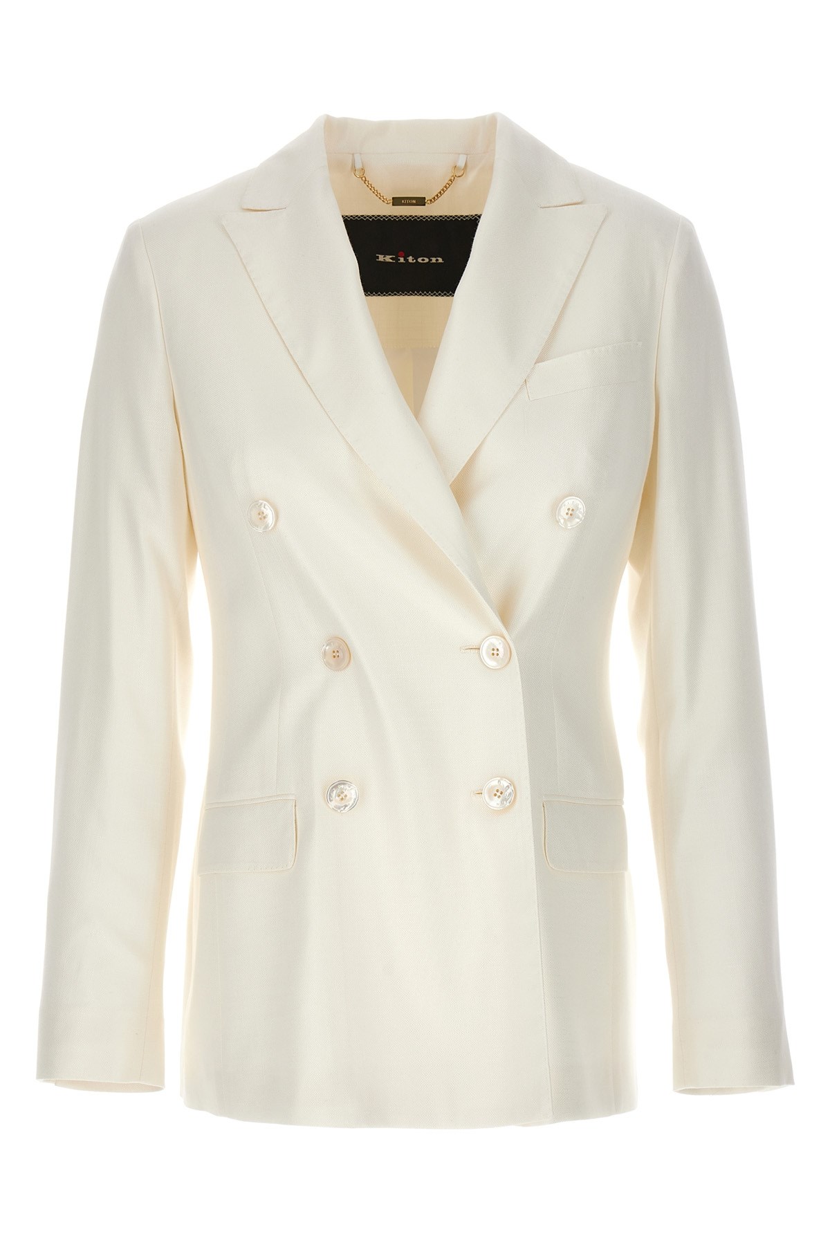 Kiton Double-breasted Blazer With Front Pockets And Back Vent