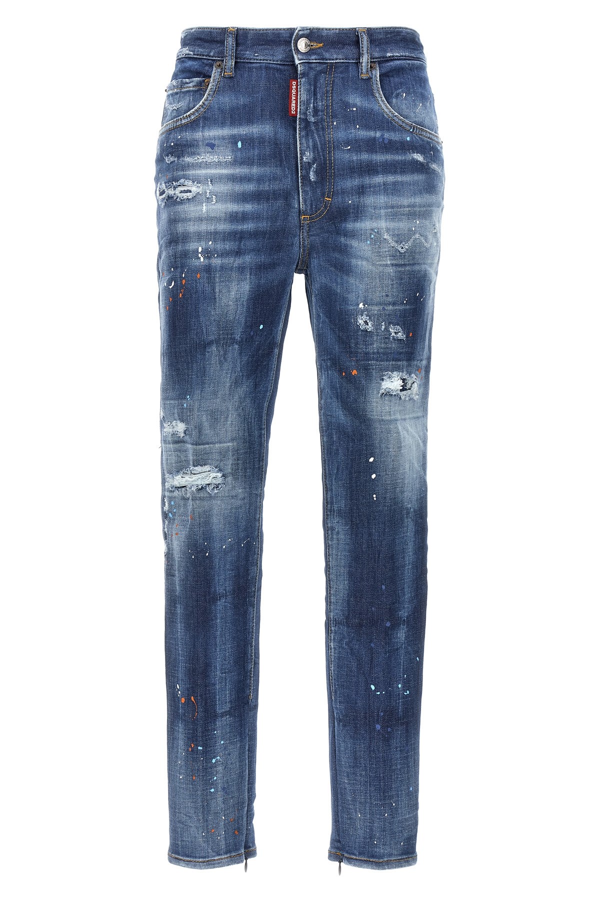 Dsquared2 Paint-splatter Distressed Tapered Jeans