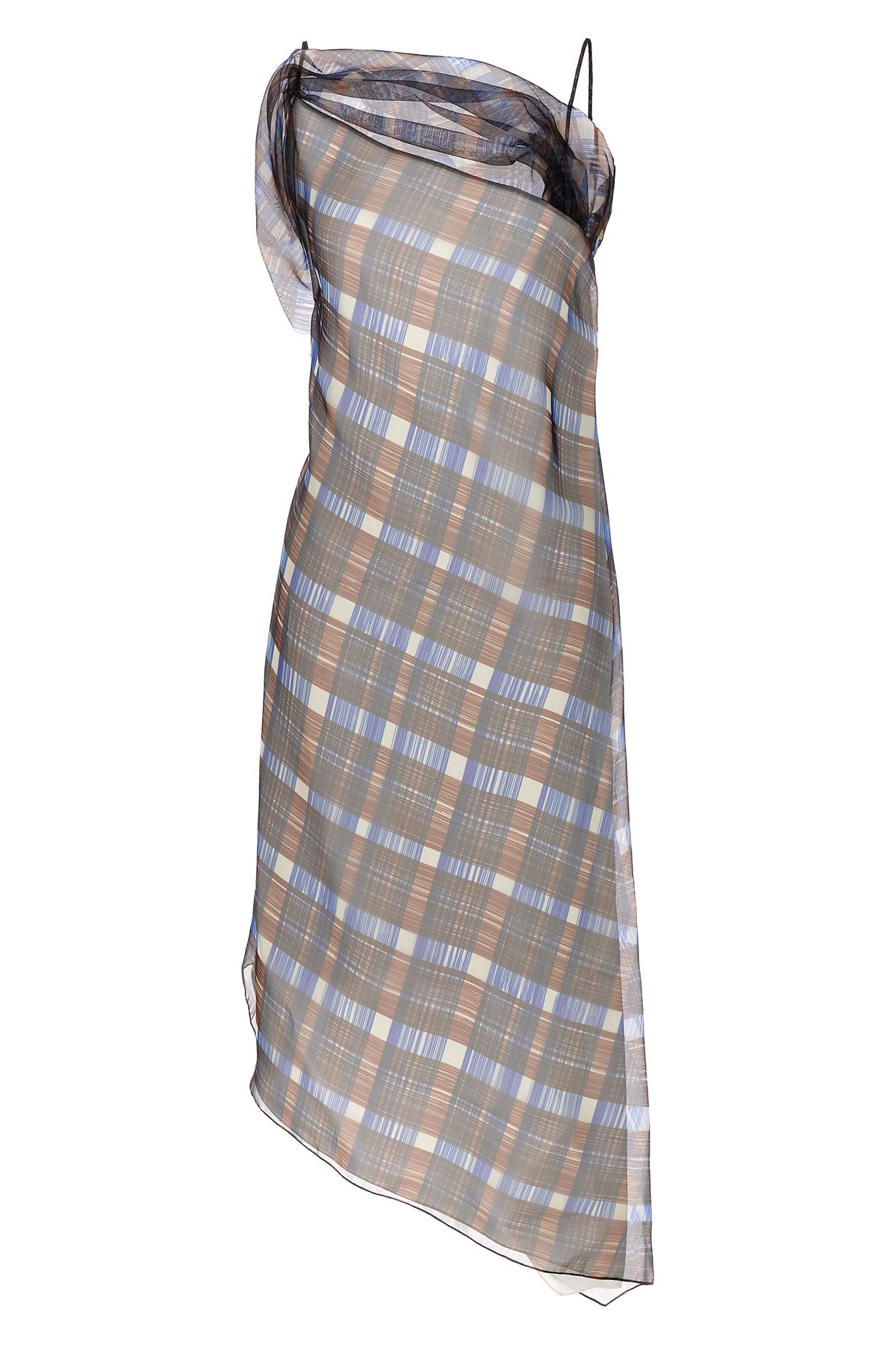 Ferragamo Multicolor Asymmetrical Dress In Multi