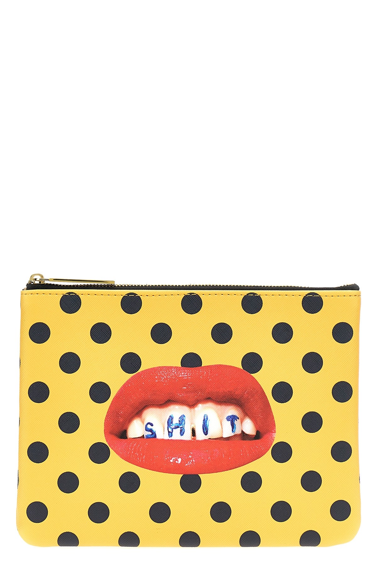 Seletti X Toiletpaper 'shit' Clutch In Yellow