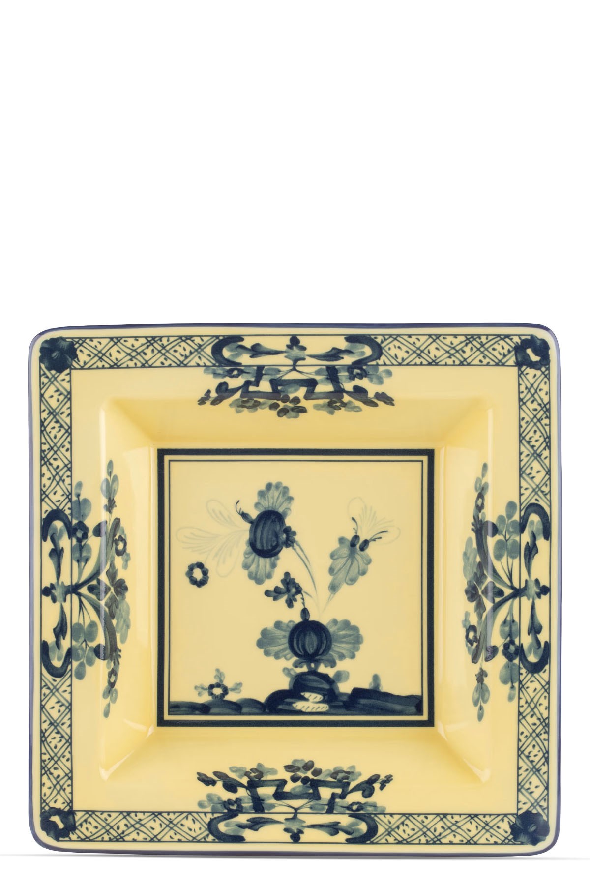 Ginori 1735 Square Emptying Machine 'oriente Italiano' 18 Cm In Yellow