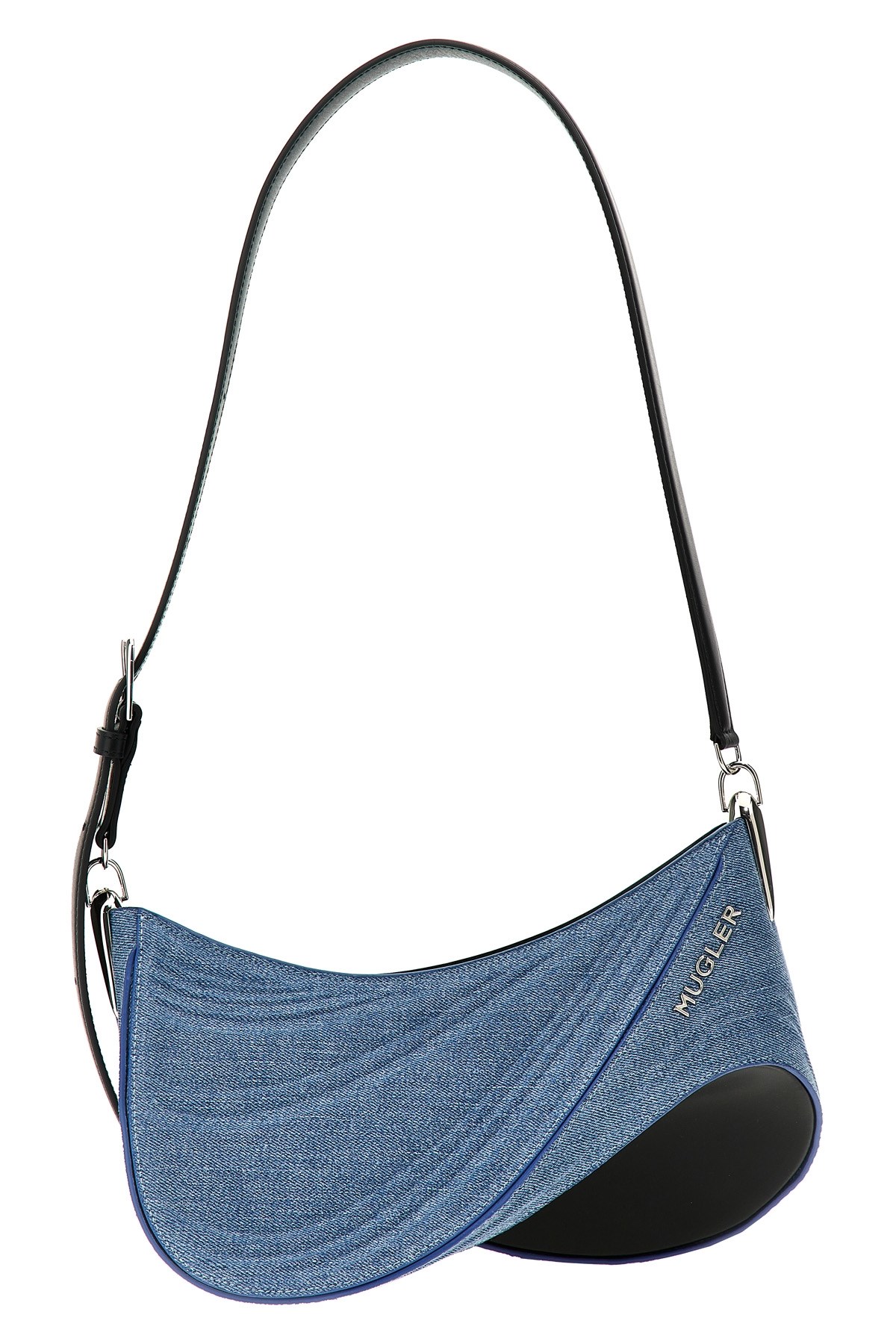 'Medium Denim Spiral Curve 01' Shoulder Bag
