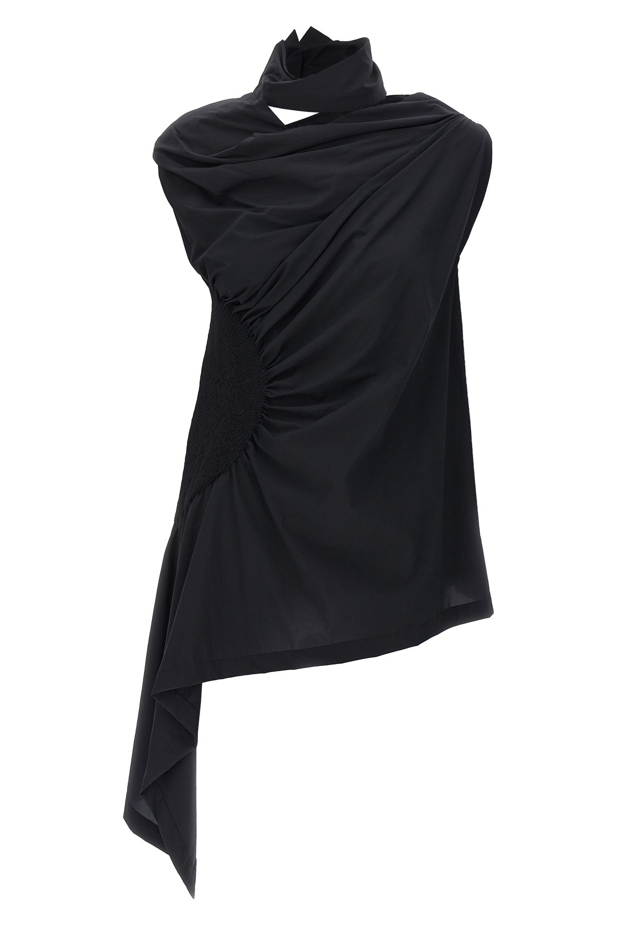 Issey Miyake Crepe Asymmetric Blouse