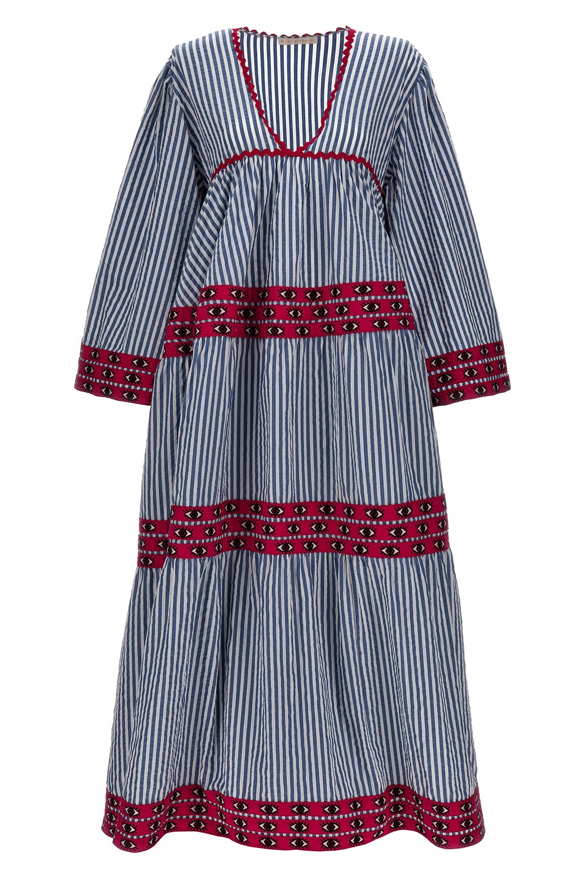 Flora Sardalos Striped Cotton Long Sleeve Maxi Dress In Multi