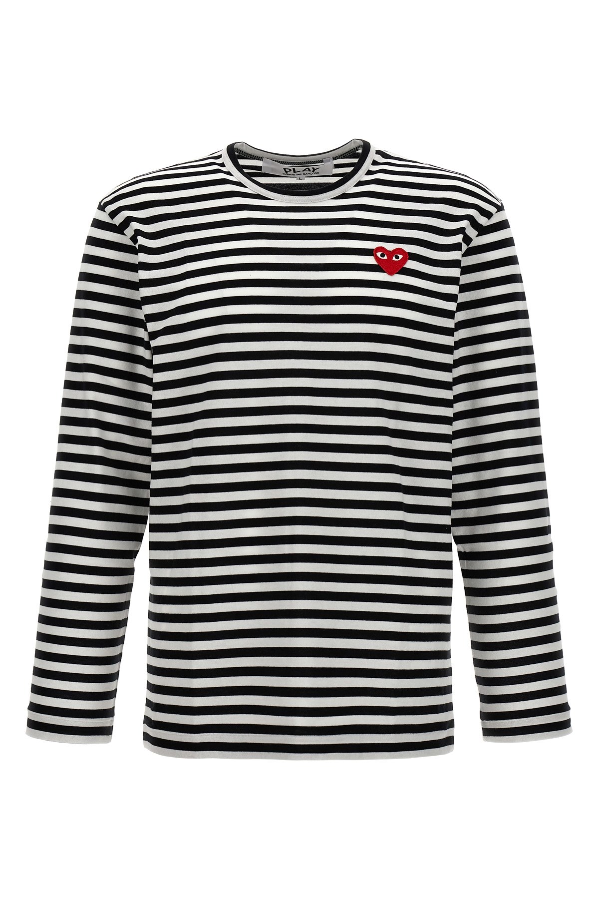 COMME DES GARÇONS PLAY Logo Patch Stripes T-Shirt