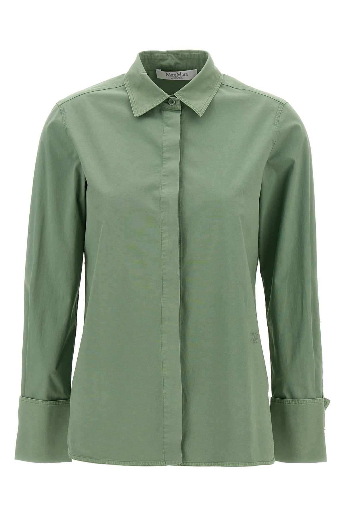 Max Mara French Collared Shirt With Back Yoke And Pleat