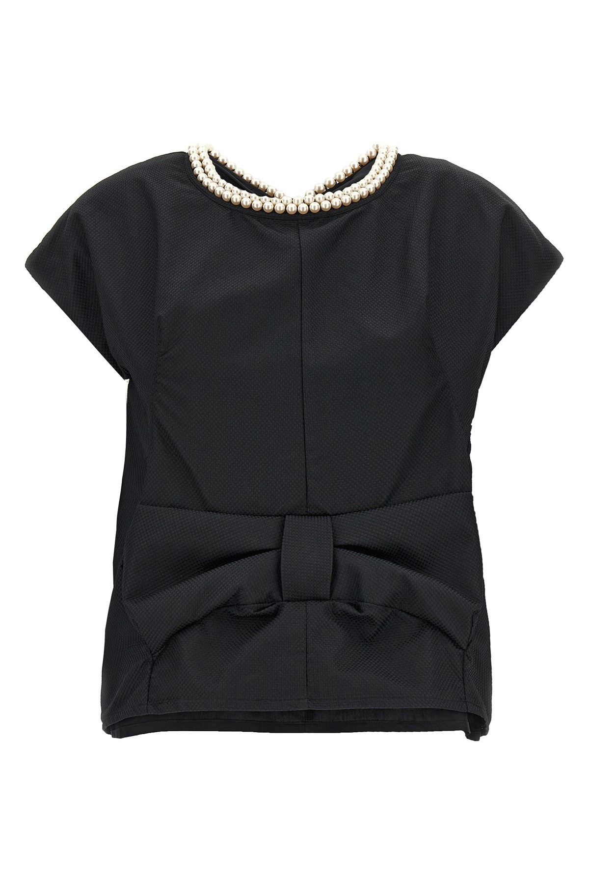 Junya Watanabe Draped Back Top With Bow And Pearls