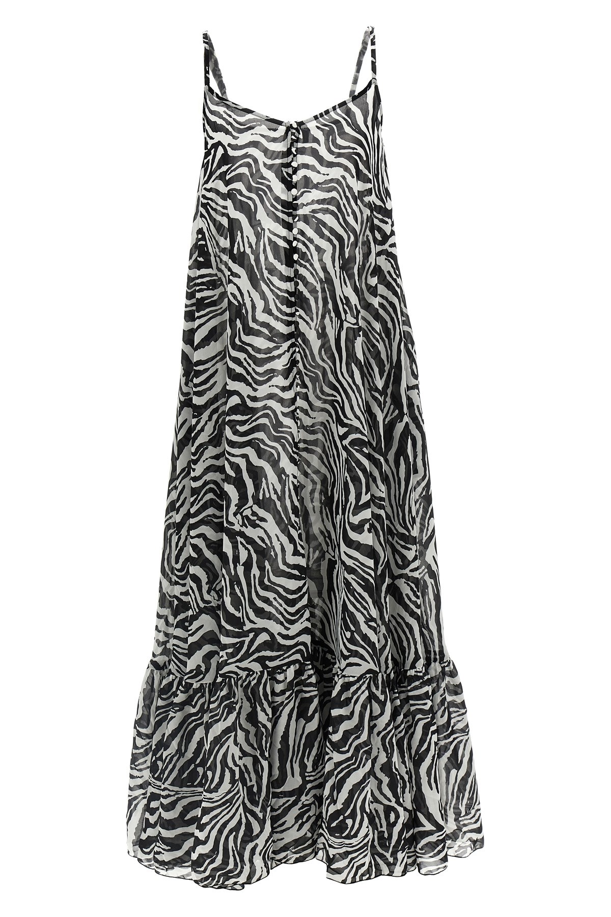 Rotate Birger Christensen X Reina Olga Zebra-print Maxi Dress In Black