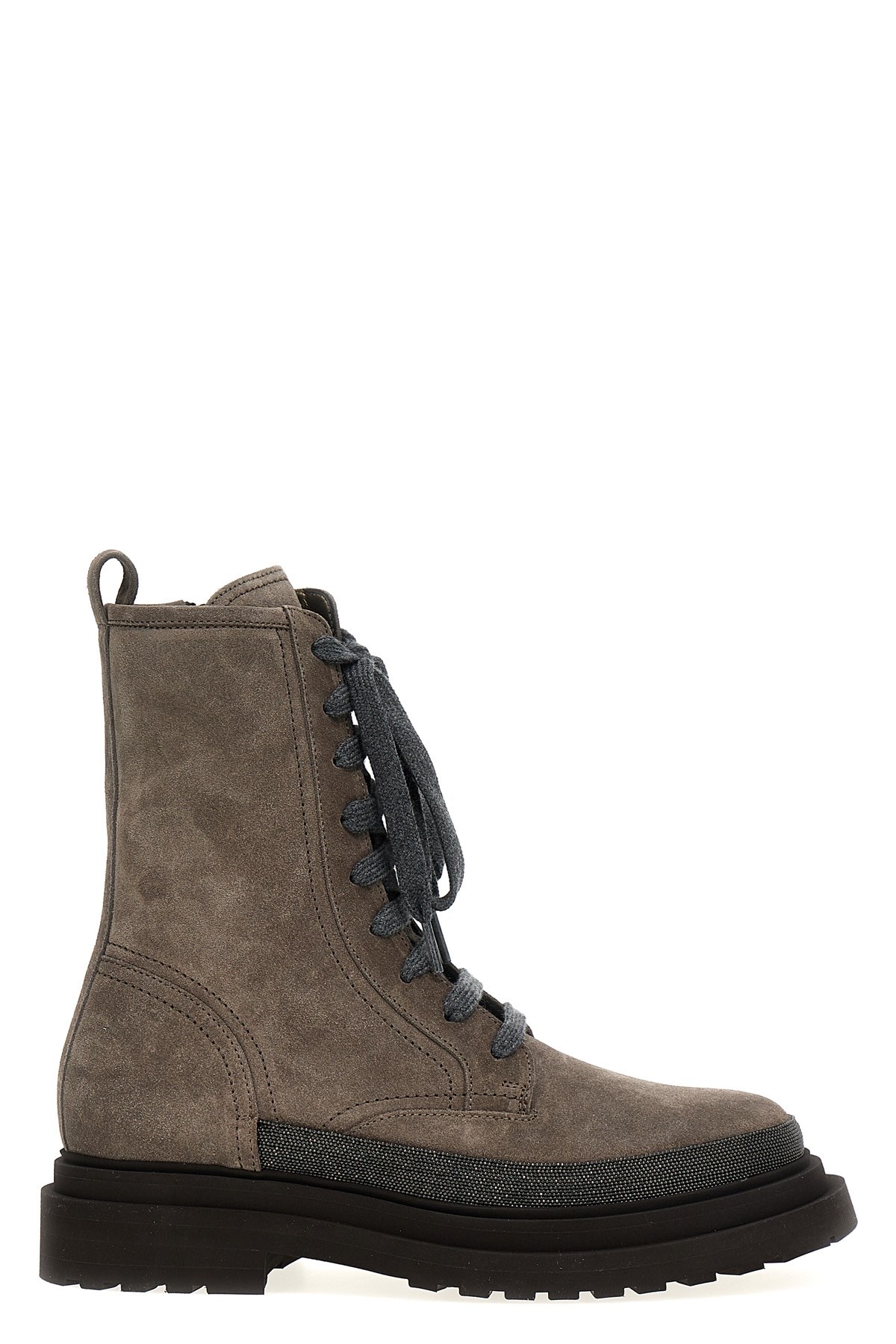 Brunello Cucinelli 'monile' Ankle Boots In Gray