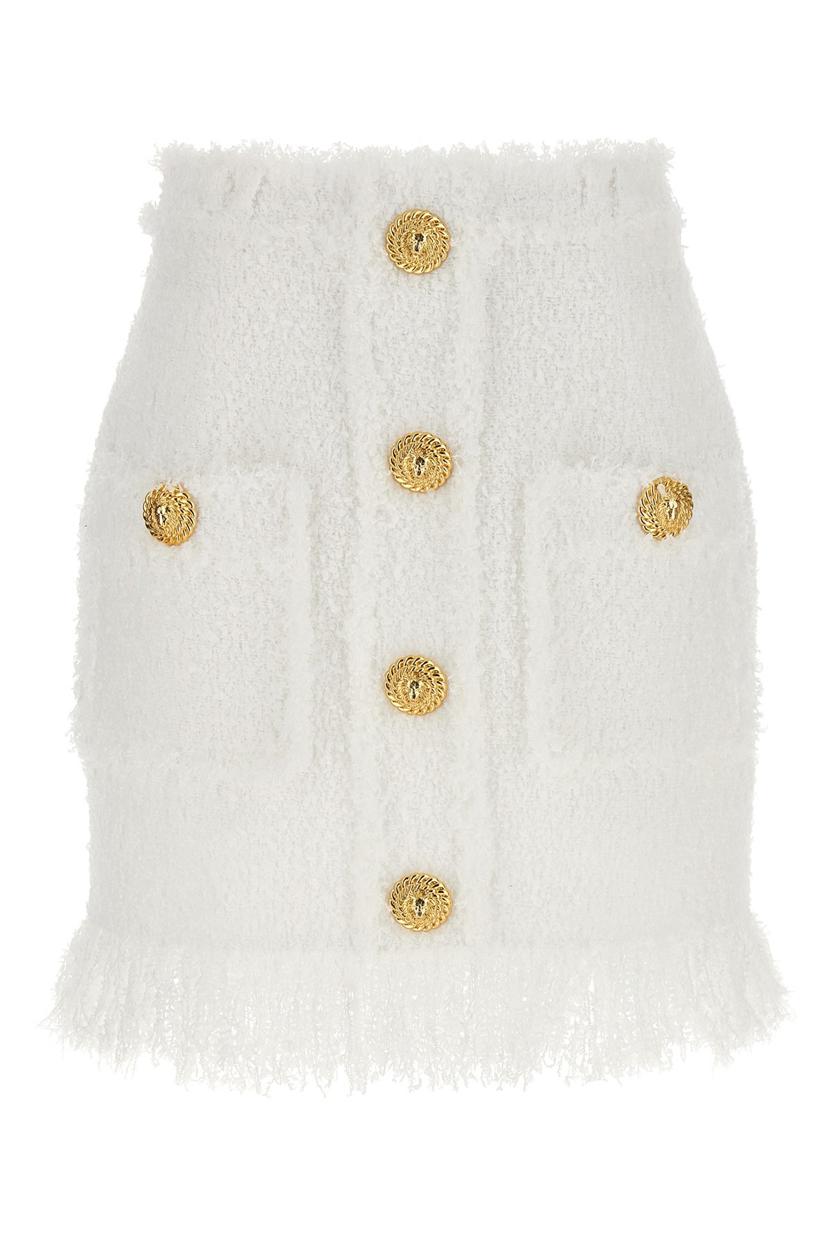 Button Tweed Skirt - Size 38 FR